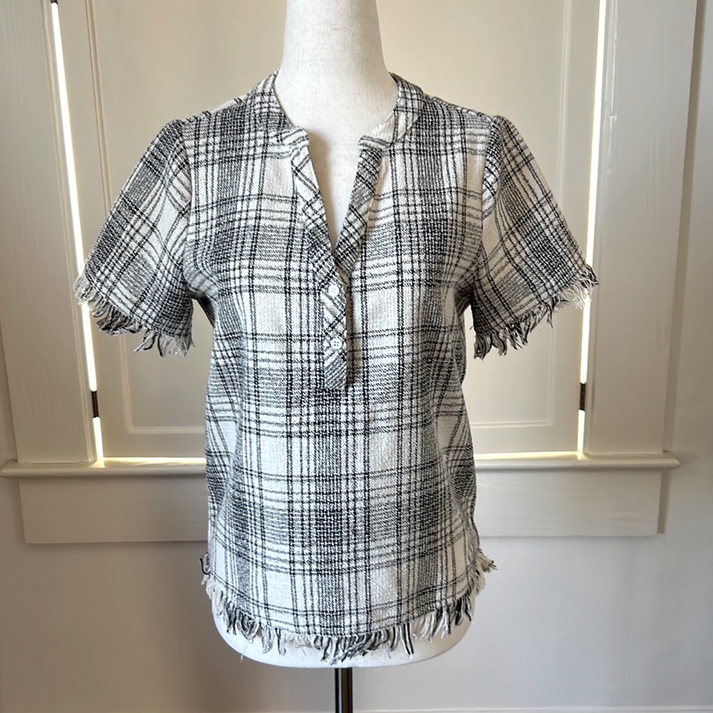 Anthropologie Greylin Textured Short Sleeve Top Size XS